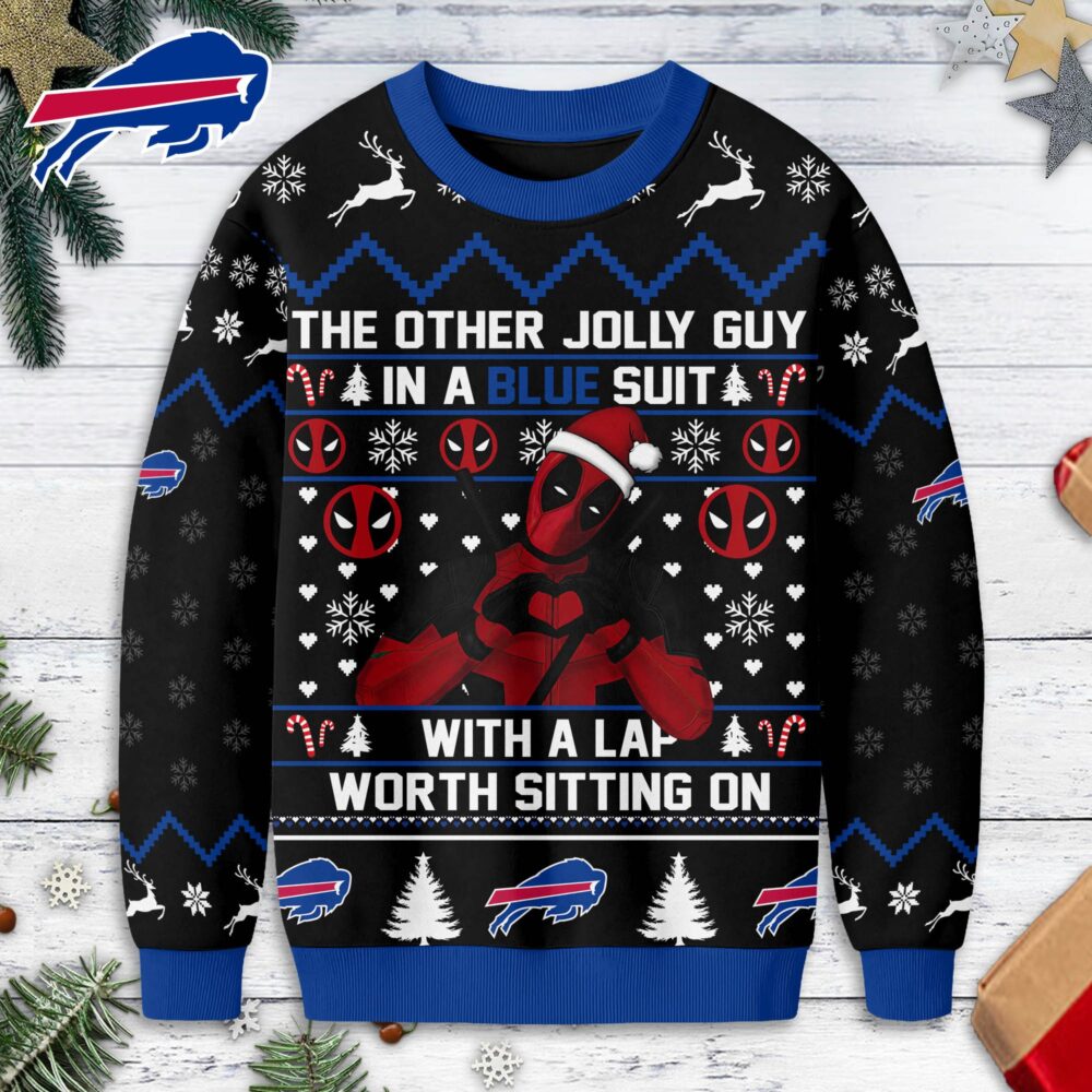Buffalo Bills | Premium NFL Deadpool Christmas Ugly Sweater NY