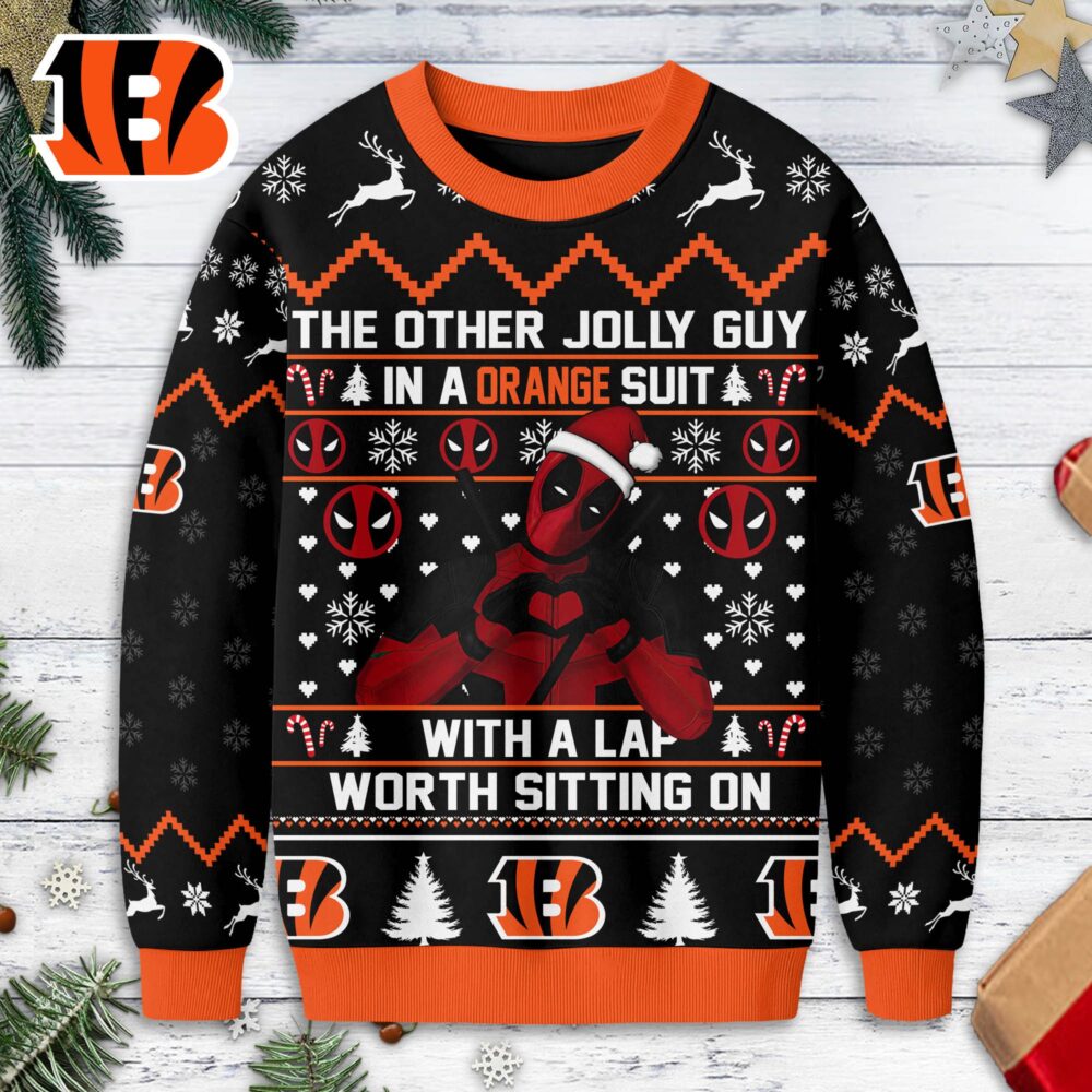 Cincinnati Bengals | Premium NFL Deadpool Christmas Ugly Sweater NY