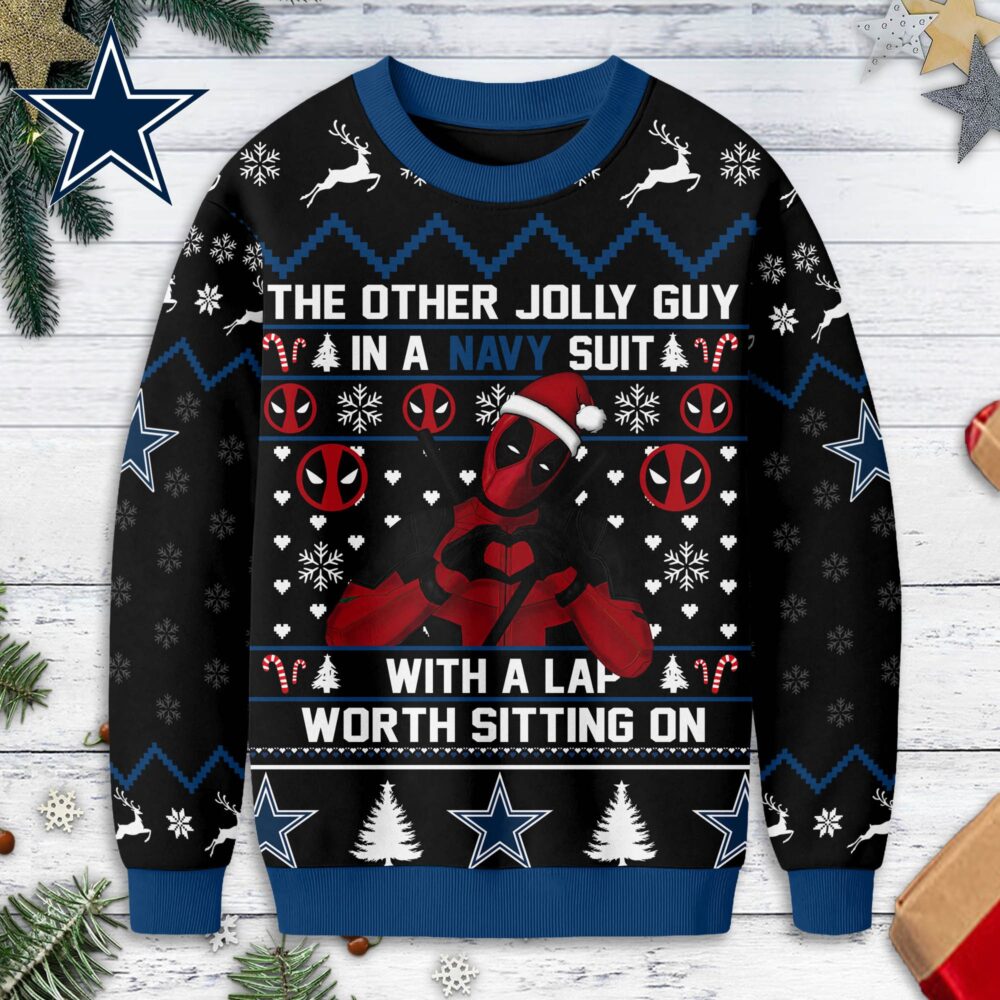 Dallas Cowboys | Premium NFL Deadpool Christmas Ugly Sweater NY