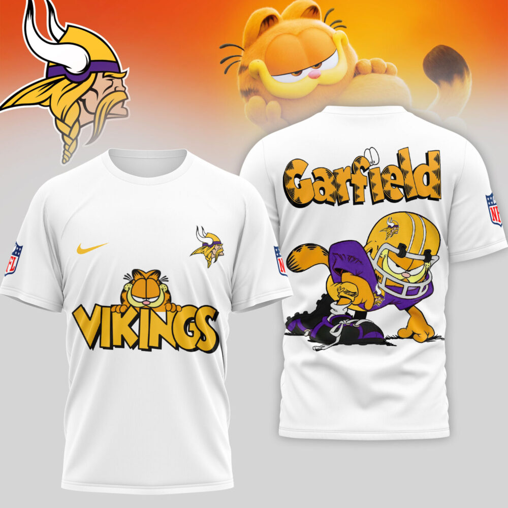 Minnesota Vikings | Premium NFL Garfield Cat 3D Shirt TD
