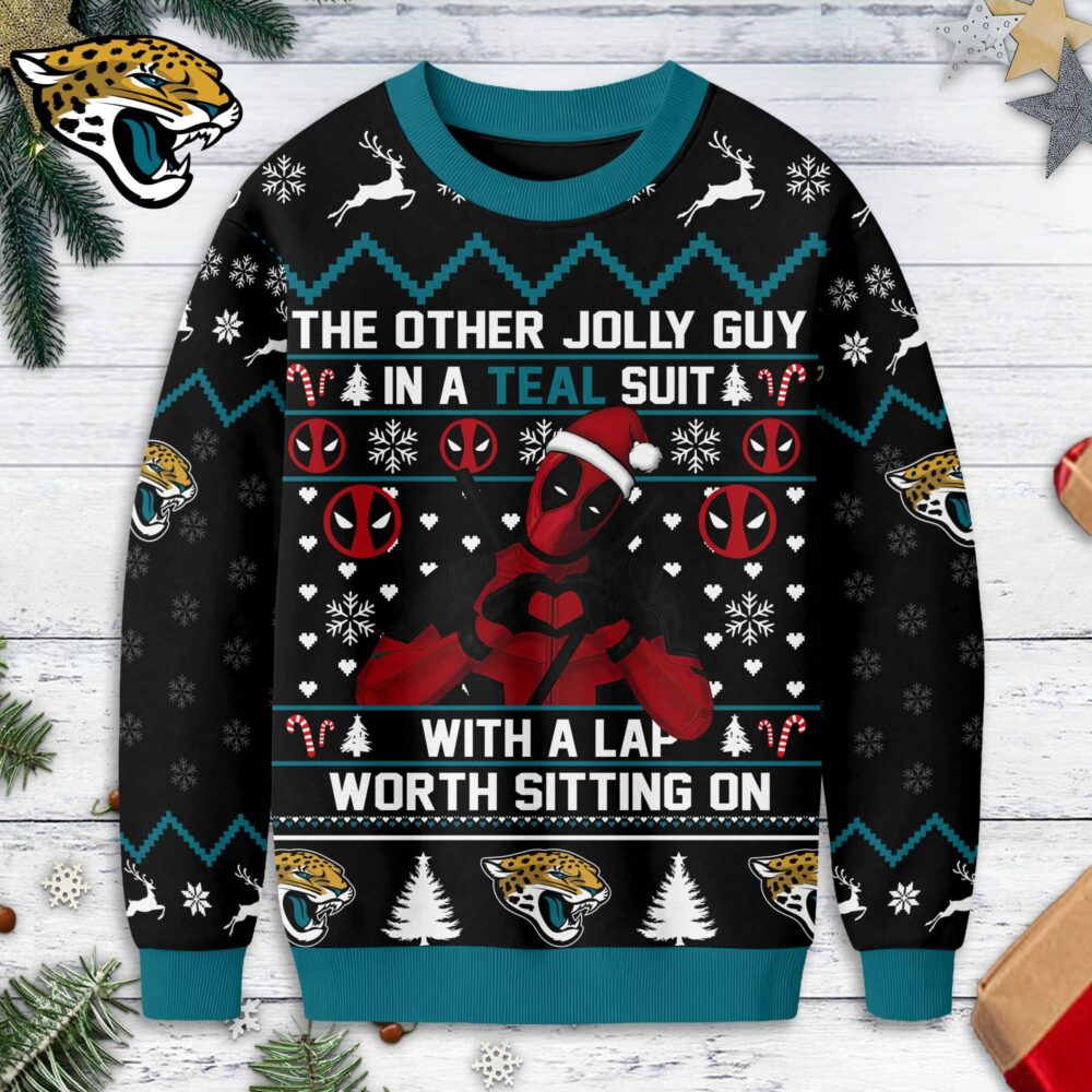 Jacksonville Jaguars | Premium NFL Deadpool Christmas Ugly Sweater NY