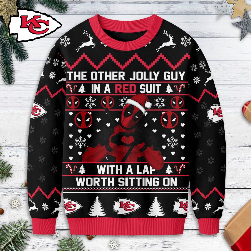 Kansas City Chiefs | Premium NFL Deadpool Christmas Ugly Sweater NY