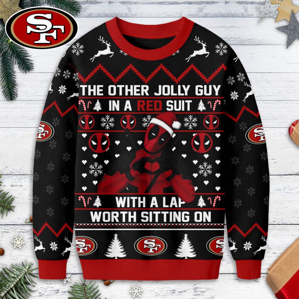 San Francisco 49ers | Premium NFL Deadpool Christmas Ugly Sweater NY