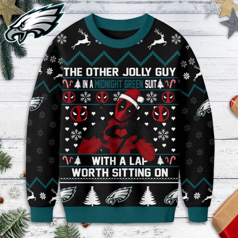 Philadelphia Eagles | Premium NFL Deadpool Christmas Ugly Sweater NY