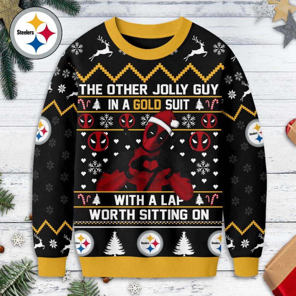 Pittsburgh Steelers | Premium NFL Deadpool Christmas Ugly Sweater NY