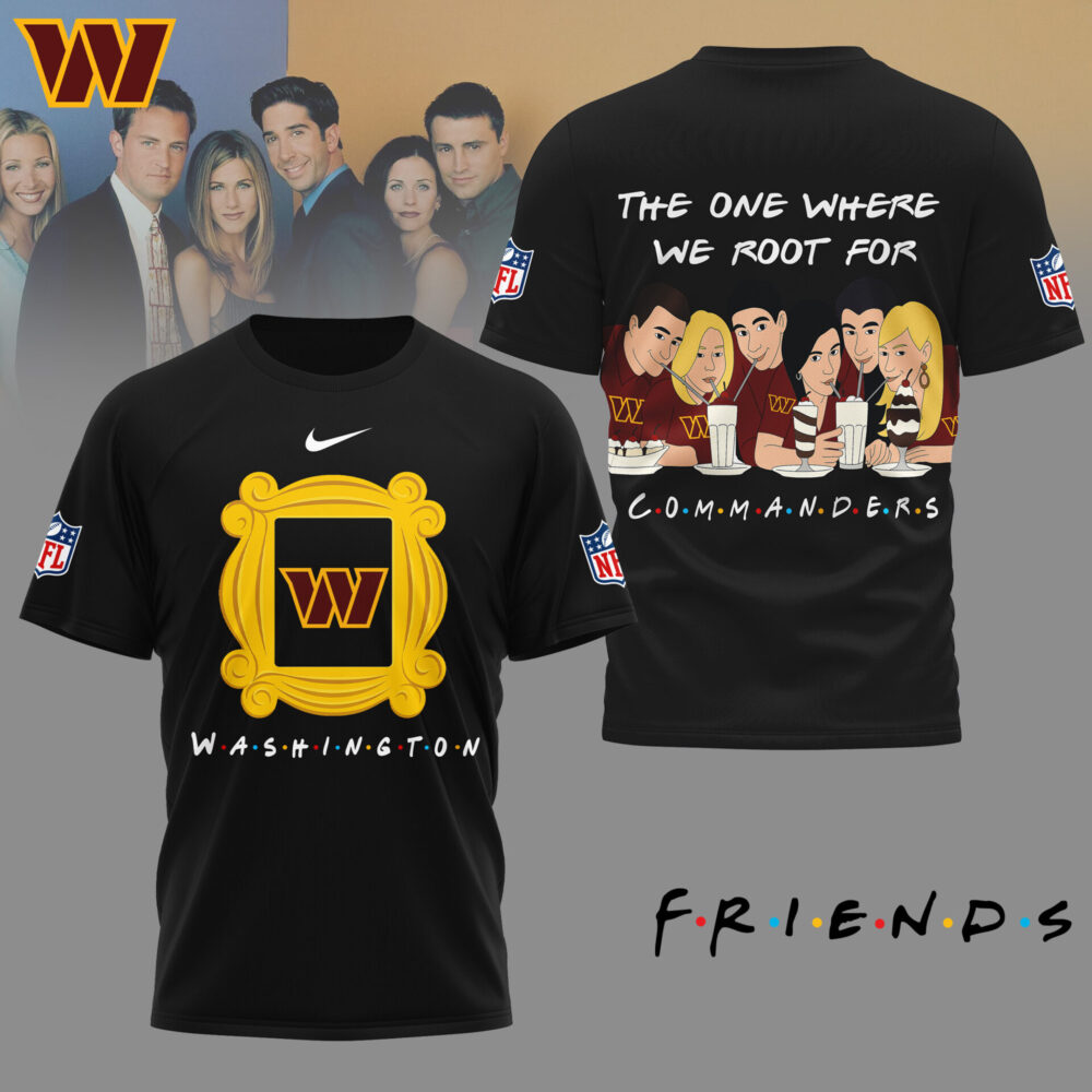 Washington Commanders | Premium NFL and F.R.I.E.N.D.S Fan 3D Shirt HI - Black
