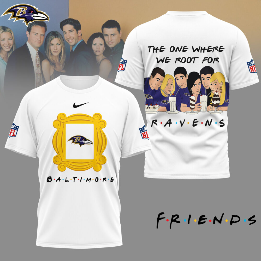 Baltimore Ravens | Premium NFL and F.R.I.E.N.D.S Fan 3D Shirt HI