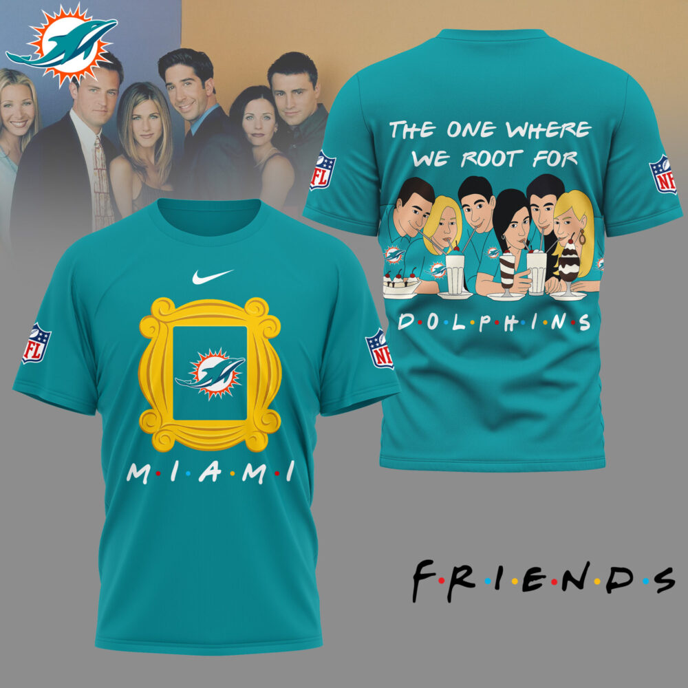 Miami Dolphins | Premium NFL and F.R.I.E.N.D.S Fan 3D Shirt HI - Aqua