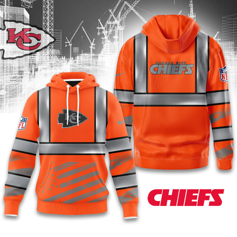 Kansas City Chiefs | Premium NFL Safety Hi-Vis Hoodie MM - 5XL, Orange