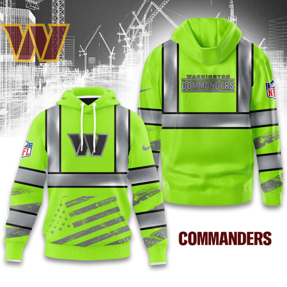 Washington Commanders | Premium NFL Safety Hi-Vis Hoodie MM - XL, Green