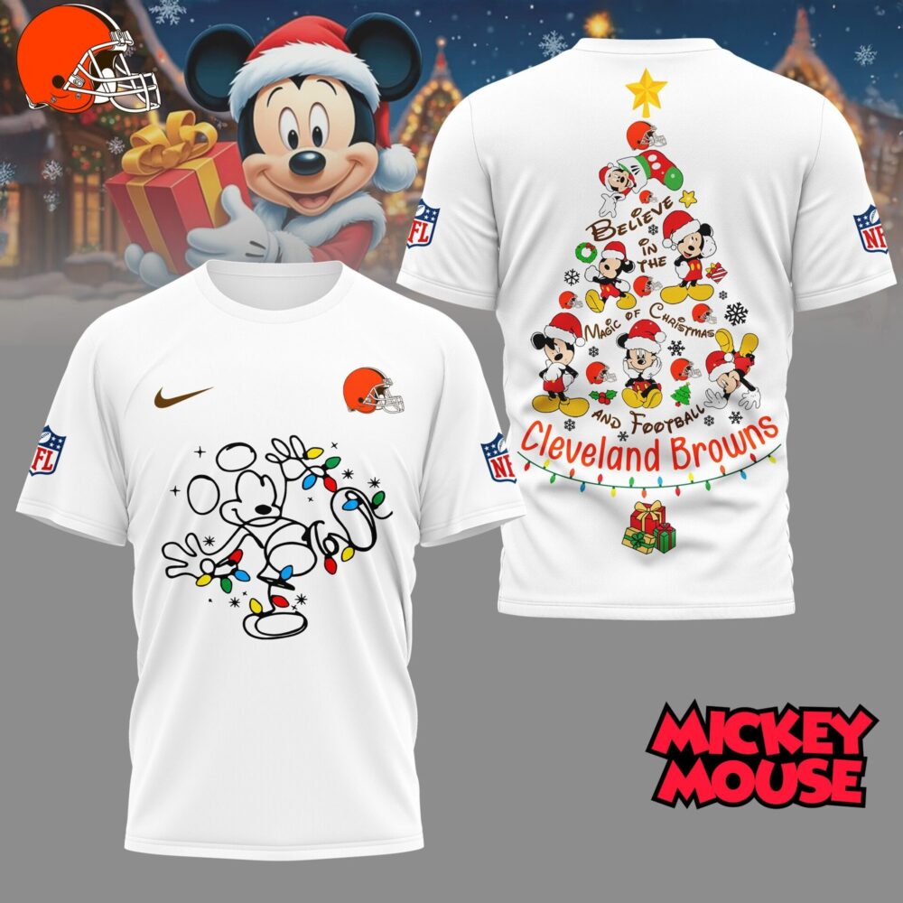 Cleveland Browns | Premium NFL Mickey Mouse Christmas 3D Shirt NY