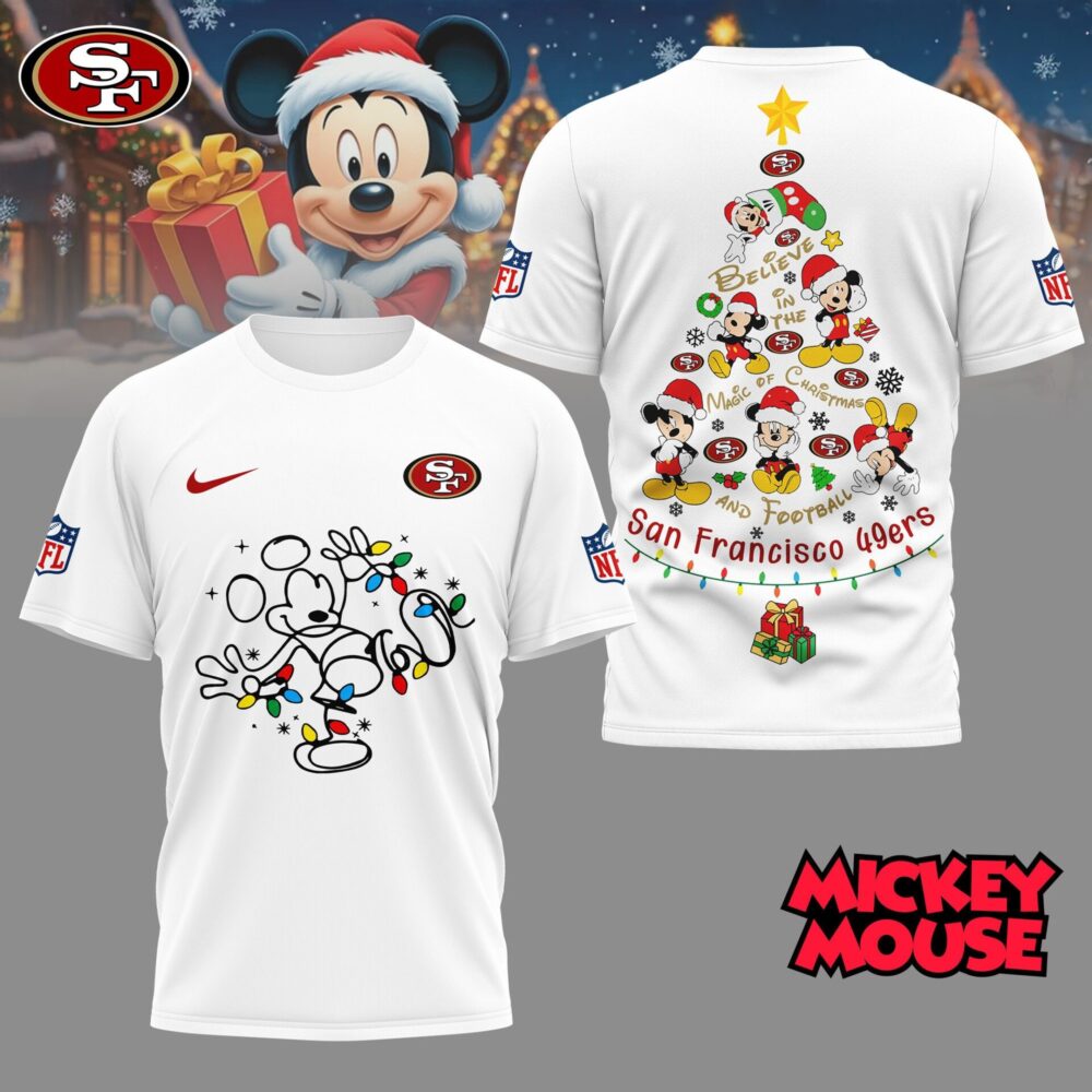 San Francisco 49ers | Premium NFL Mickey Mouse Christmas 3D Shirt NY