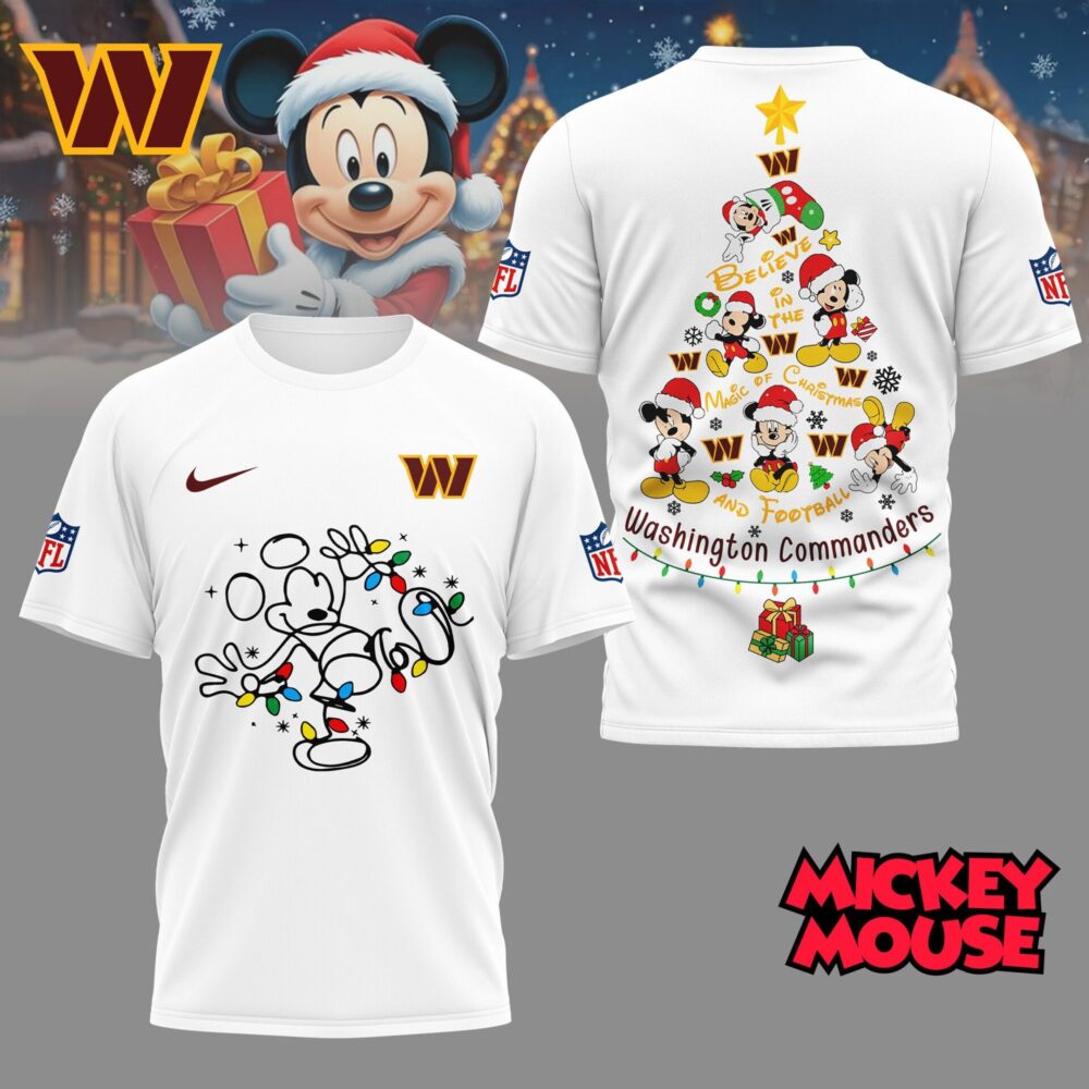 Washington Commanders | Premium NFL Mickey Mouse Christmas 3D Shirt NY