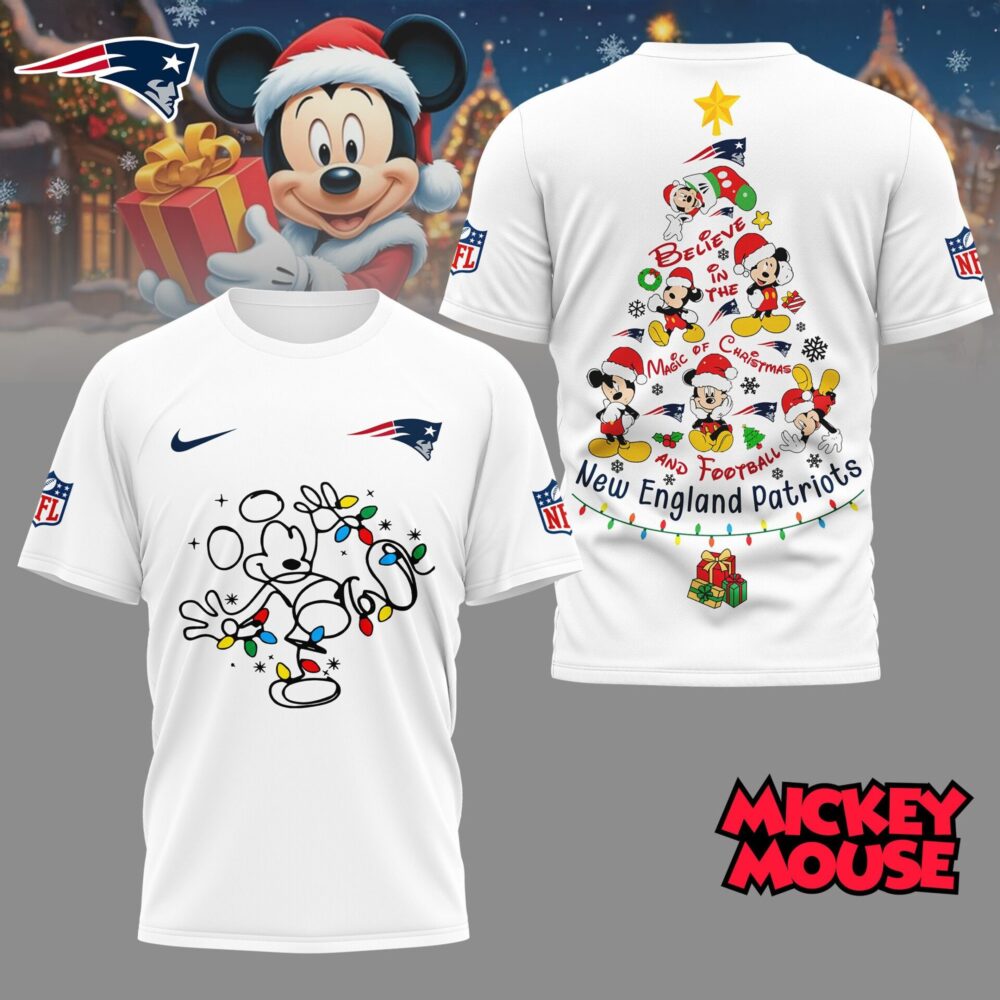 New England Patriots | Premium NFL Mickey Mouse Christmas 3D Shirt NY