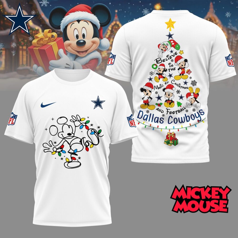 Dallas Cowboys | Premium NFL Mickey Mouse Christmas 3D Shirt NY
