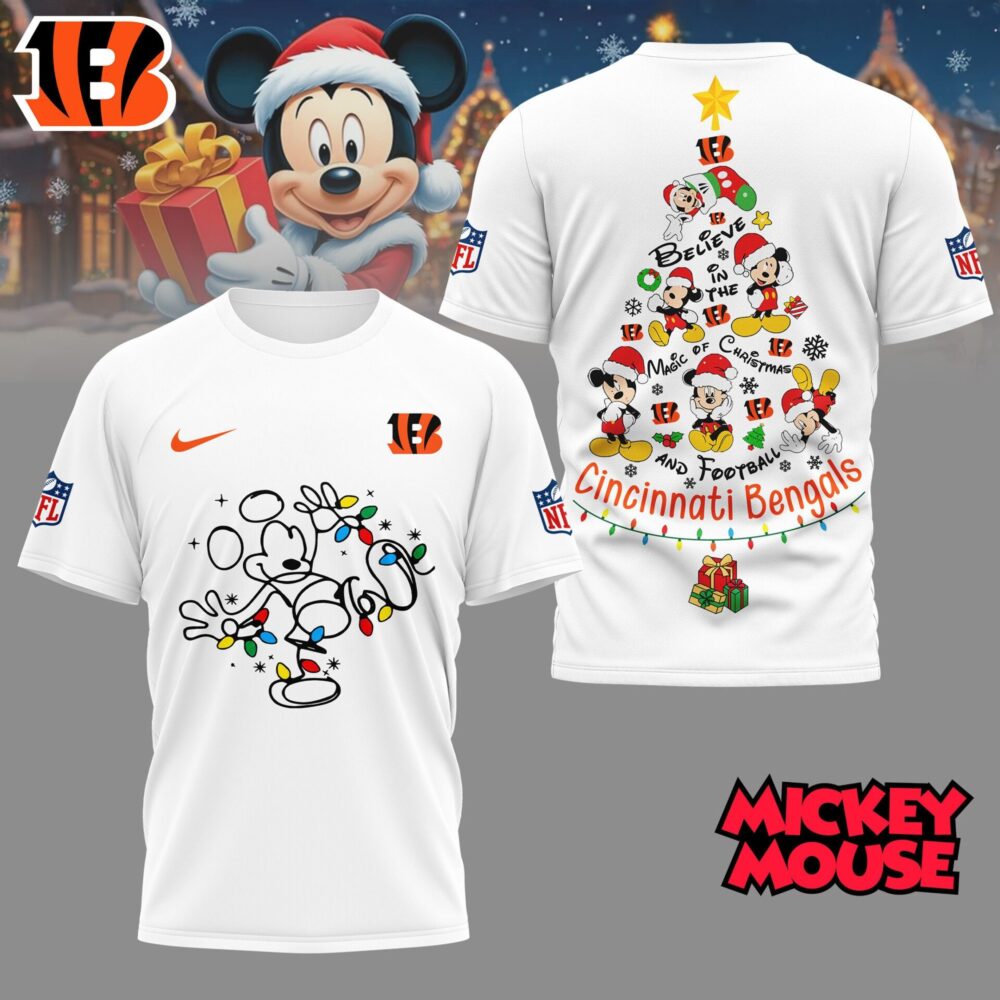 Cincinnati Bengals | Premium NFL Mickey Mouse Christmas 3D Shirt NY
