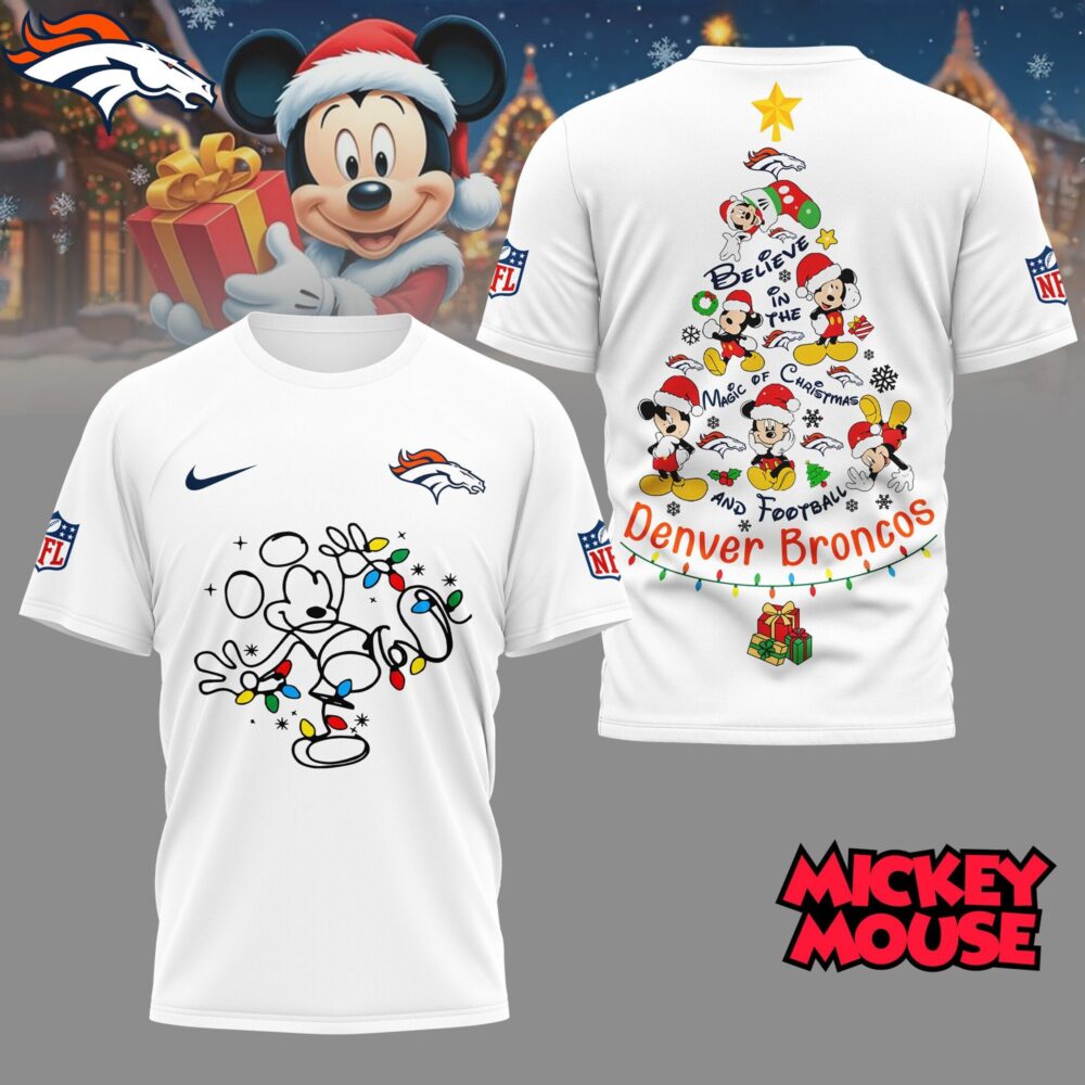 Denver Broncos | Premium NFL Mickey Mouse Christmas 3D Shirt NY