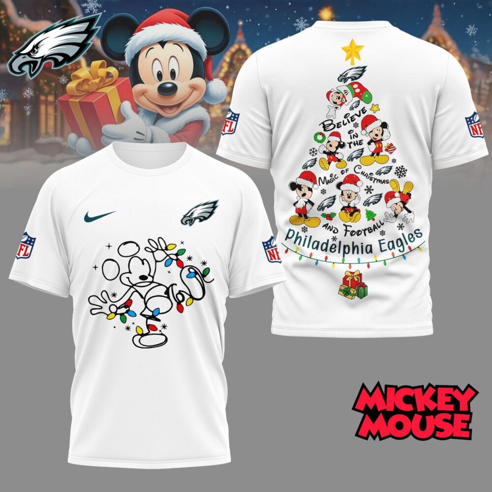 Philadelphia Eagles | Premium NFL Mickey Mouse Christmas 3D Shirt NY