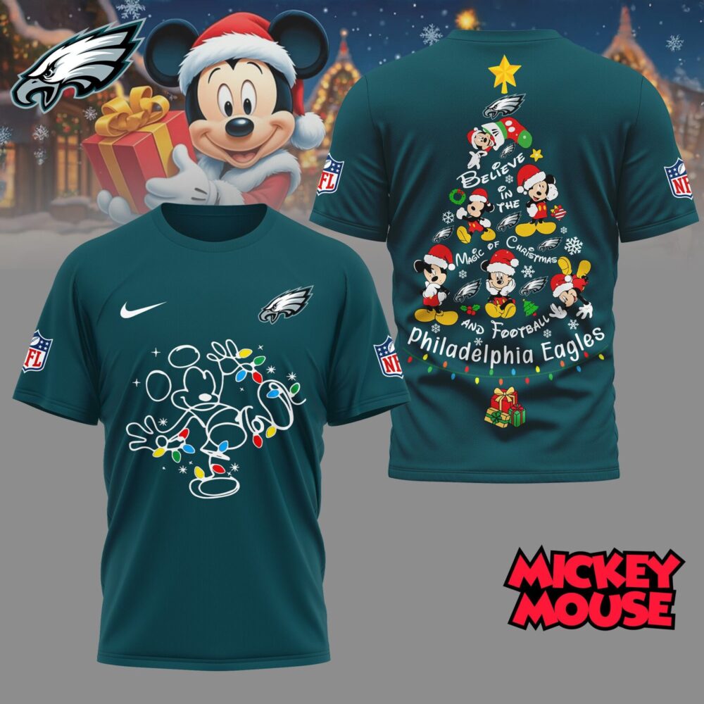 Philadelphia Eagles | Premium NFL Mickey Mouse Christmas 3D Shirt NY