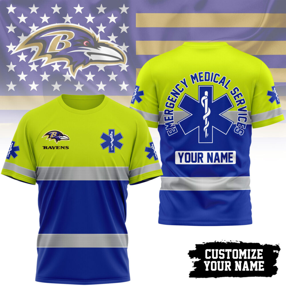 Baltimore Ravens | Premium NFL Emergency Medical Services 3D Shirt TD - M