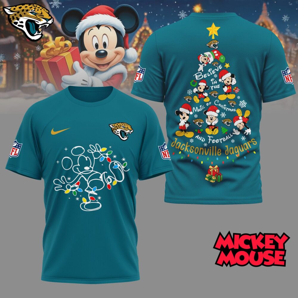 Jacksonville Jaguars | Premium NFL Mickey Mouse Christmas 3D Shirt NY