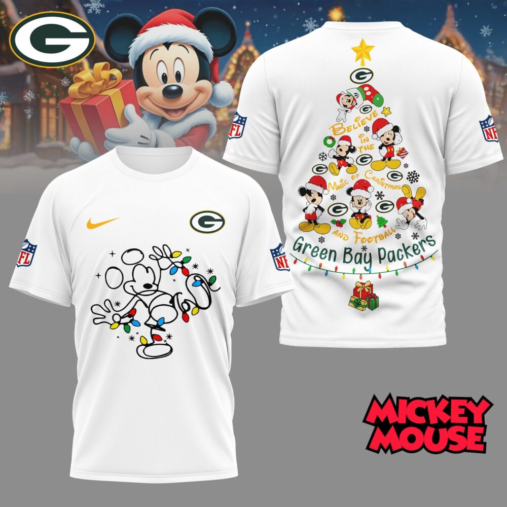Green Bay Packers | Premium NFL Mickey Mouse Christmas 3D Shirt NY