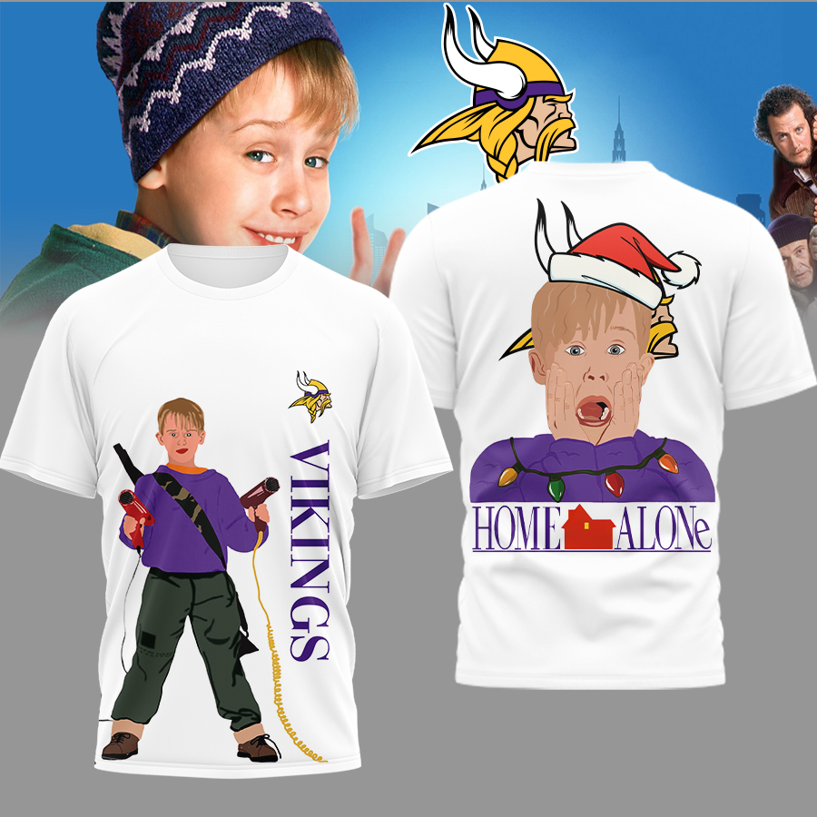 Minnesota Vikings | Premium NFL and Home Alone Fan 3D Shirt HI