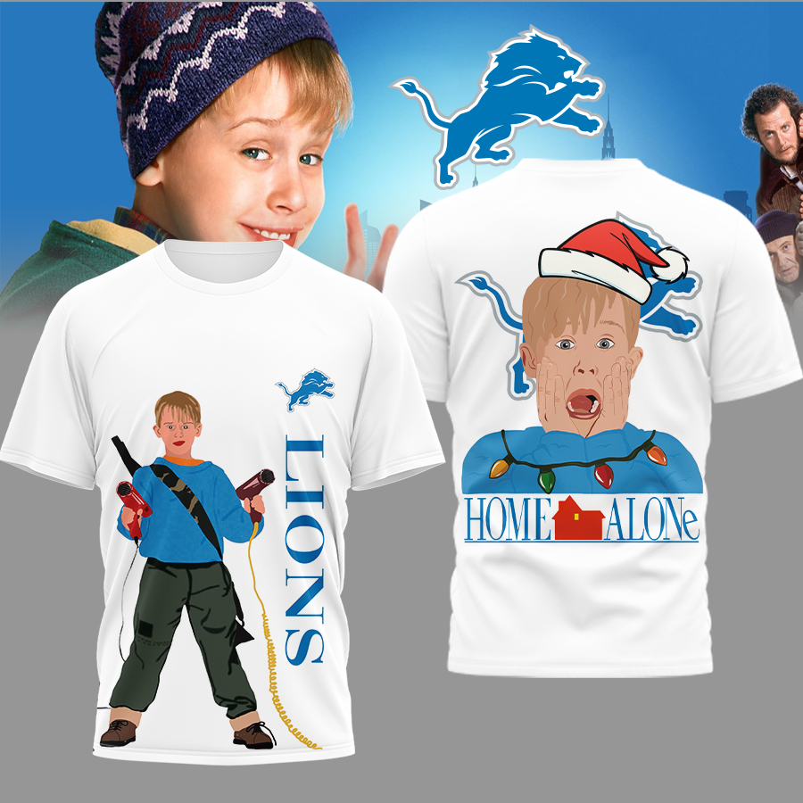 Detroit Lions | Premium NFL and Home Alone Fan 3D Shirt HI