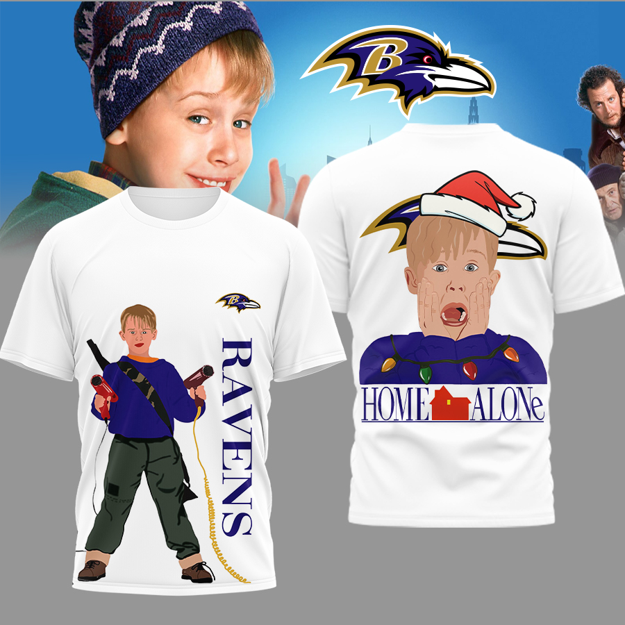 Baltimore Ravens | Premium NFL and Home Alone Fan 3D Shirt HI