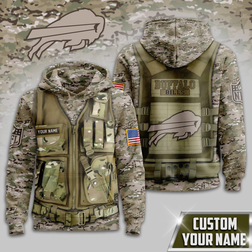Buffalo Bills | Premium NFL Camo Military Hoodie TD