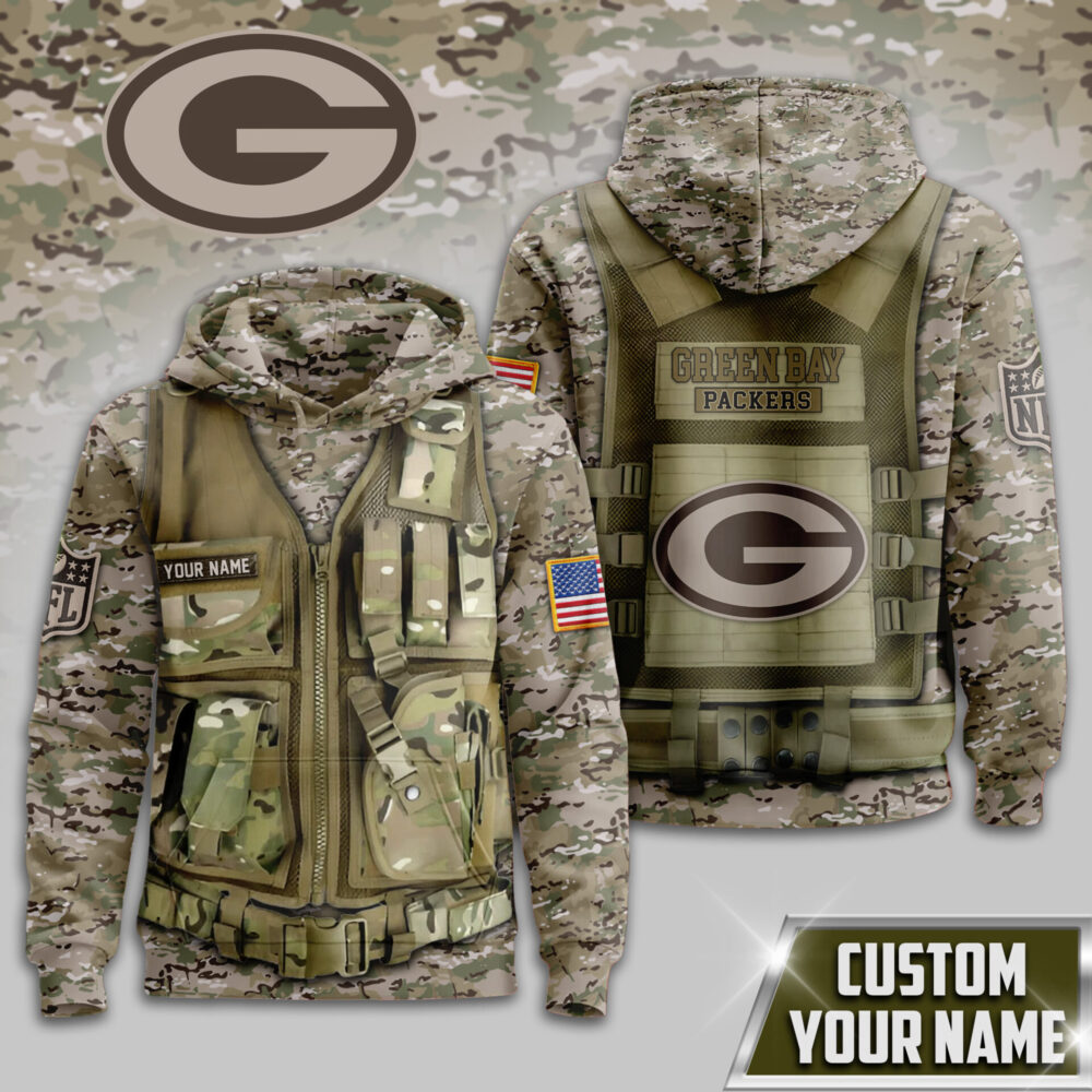 Green Bay Packers | Premium NFL Camo Military Hoodie TD