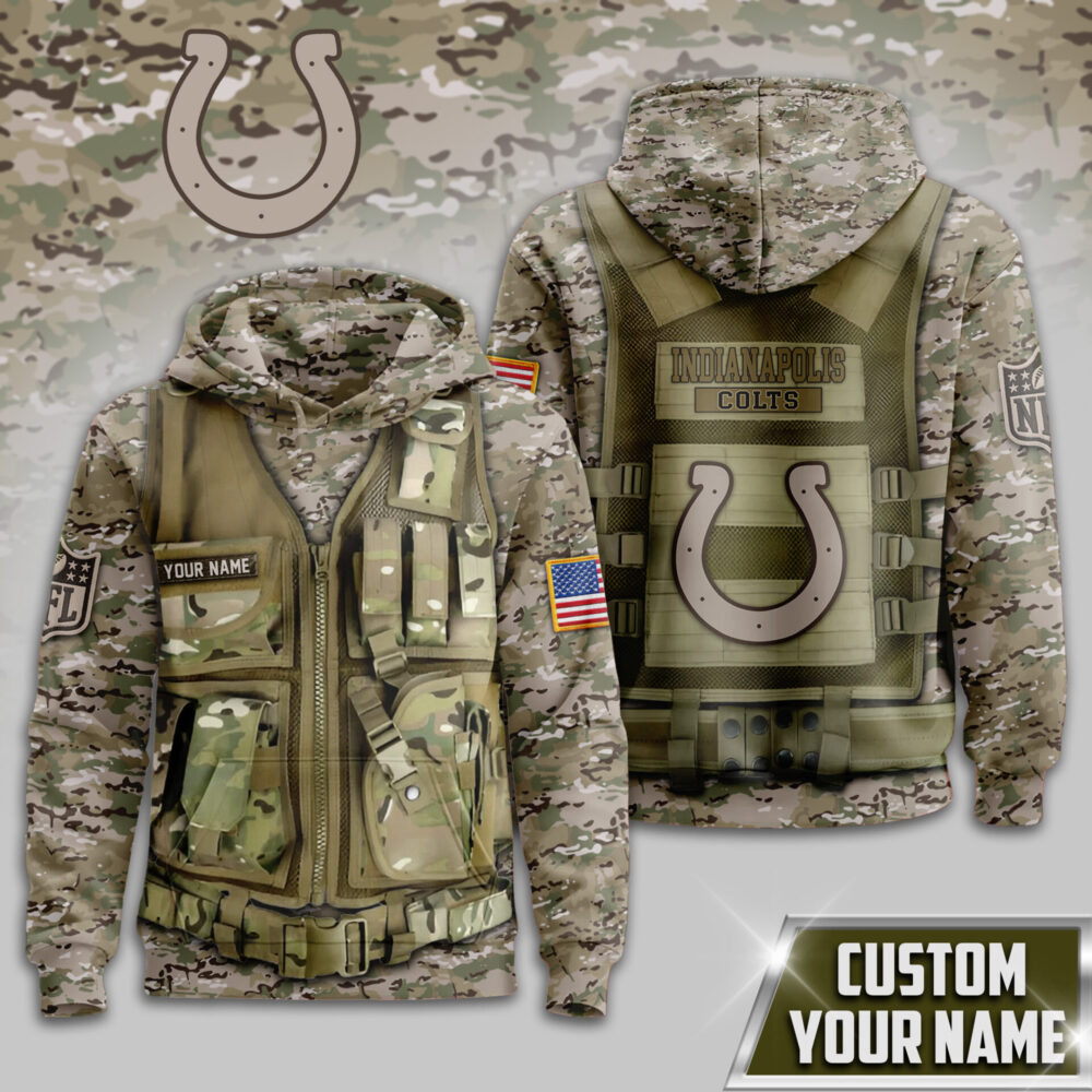 Indianapolis Colts | Premium NFL Camo Military Hoodie TD