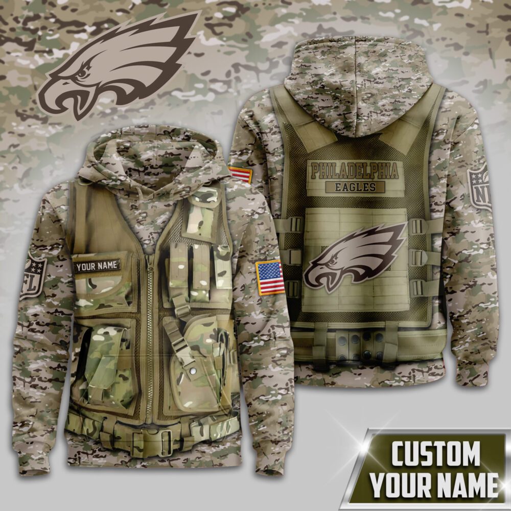 Philadelphia Eagles | Premium NFL Camo Military Hoodie TD