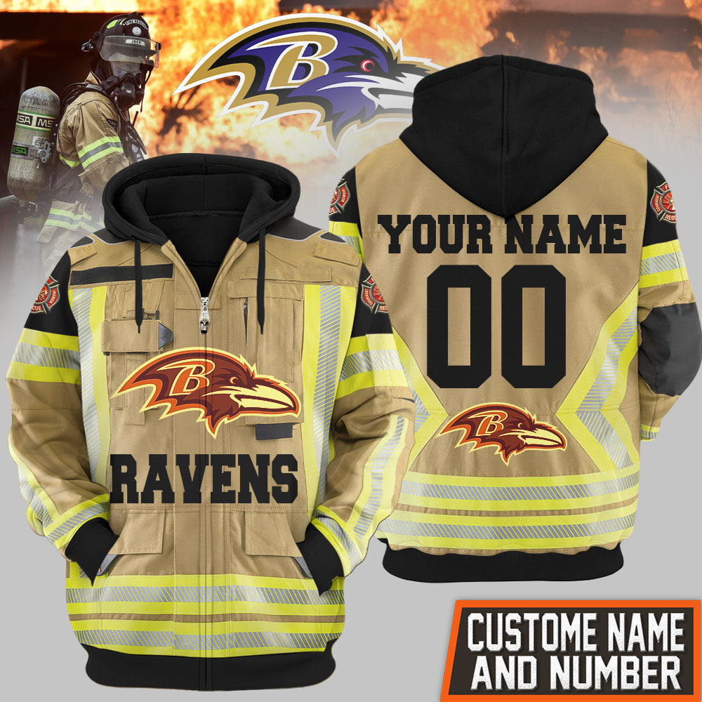 Baltimore Ravens | Premium NFL Firefighter Zip Hoodie TD