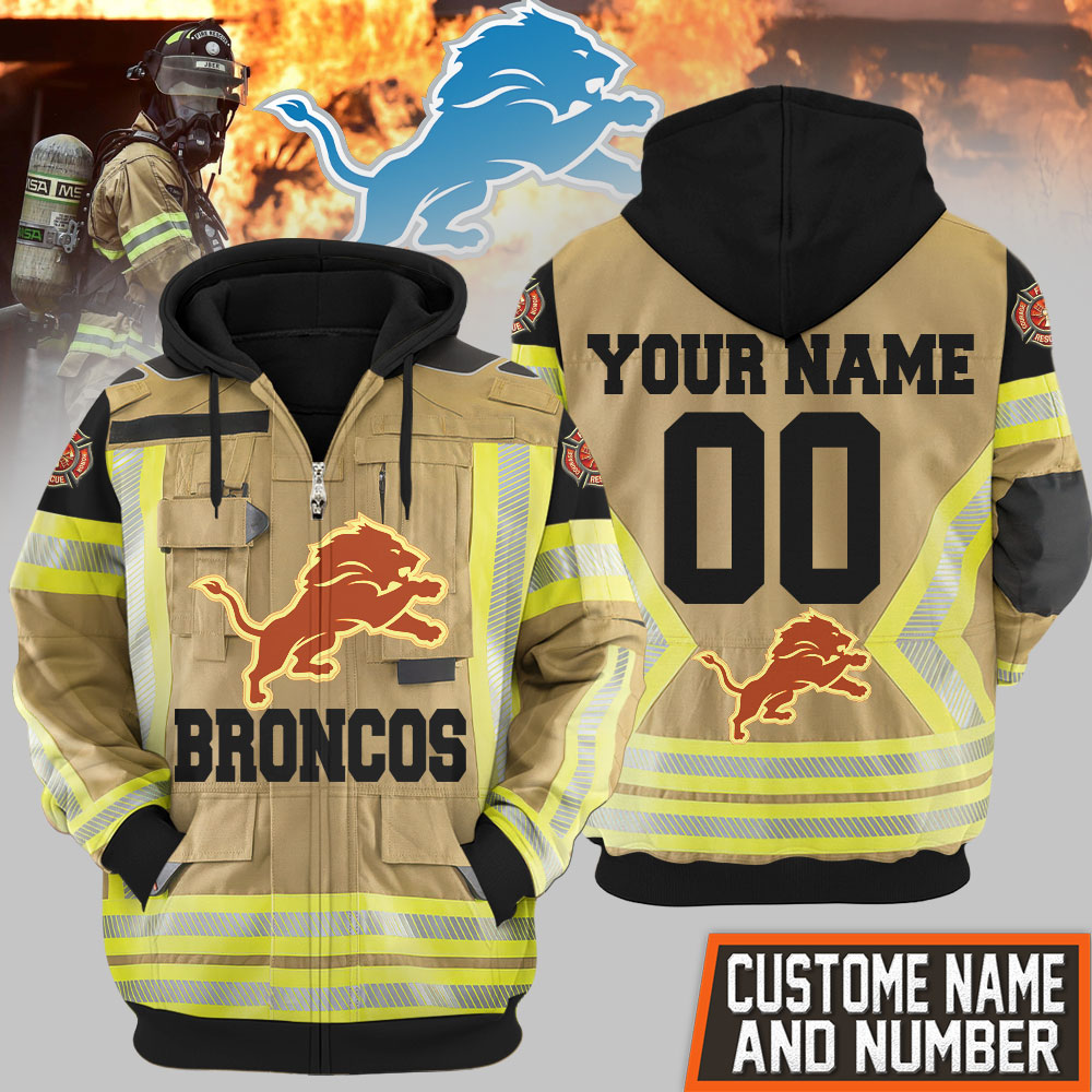 Detroit Lions | Premium NFL Firefighter Zip Hoodie TD