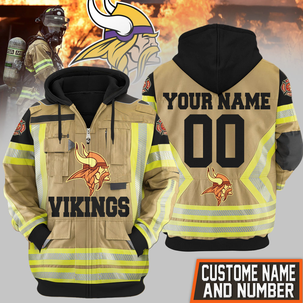 Minnesota Vikings | Premium NFL Firefighter Zip Hoodie TD