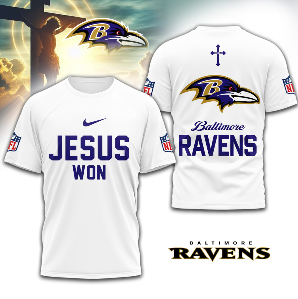 Baltimore Ravens | Premium NFL Jesus Won 3D Shirt TD