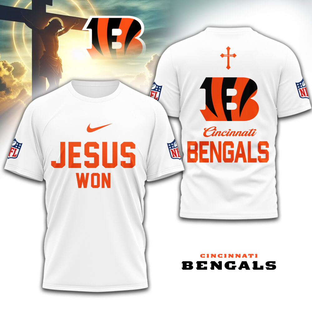 Cincinnati Bengals | Premium NFL Jesus Won 3D Shirt TD