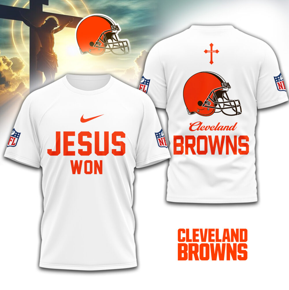 Cleveland Browns | Premium NFL Jesus Won 3D Shirt TD