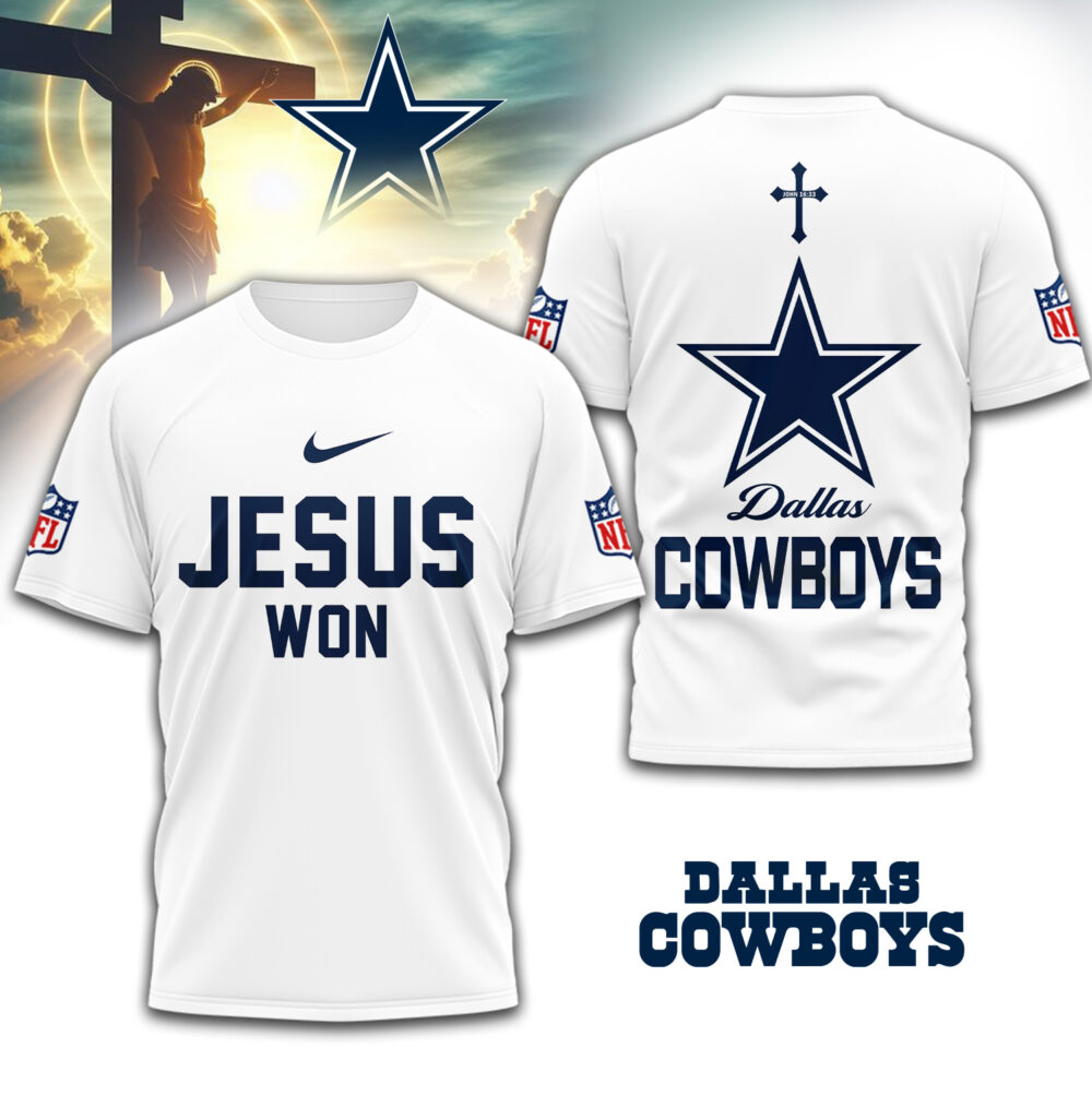 Dallas Cowboys | Premium NFL Jesus Won 3D Shirt TD