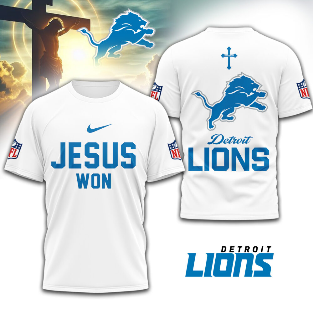Detroit Lions | Premium NFL Jesus Won 3D Shirt TD