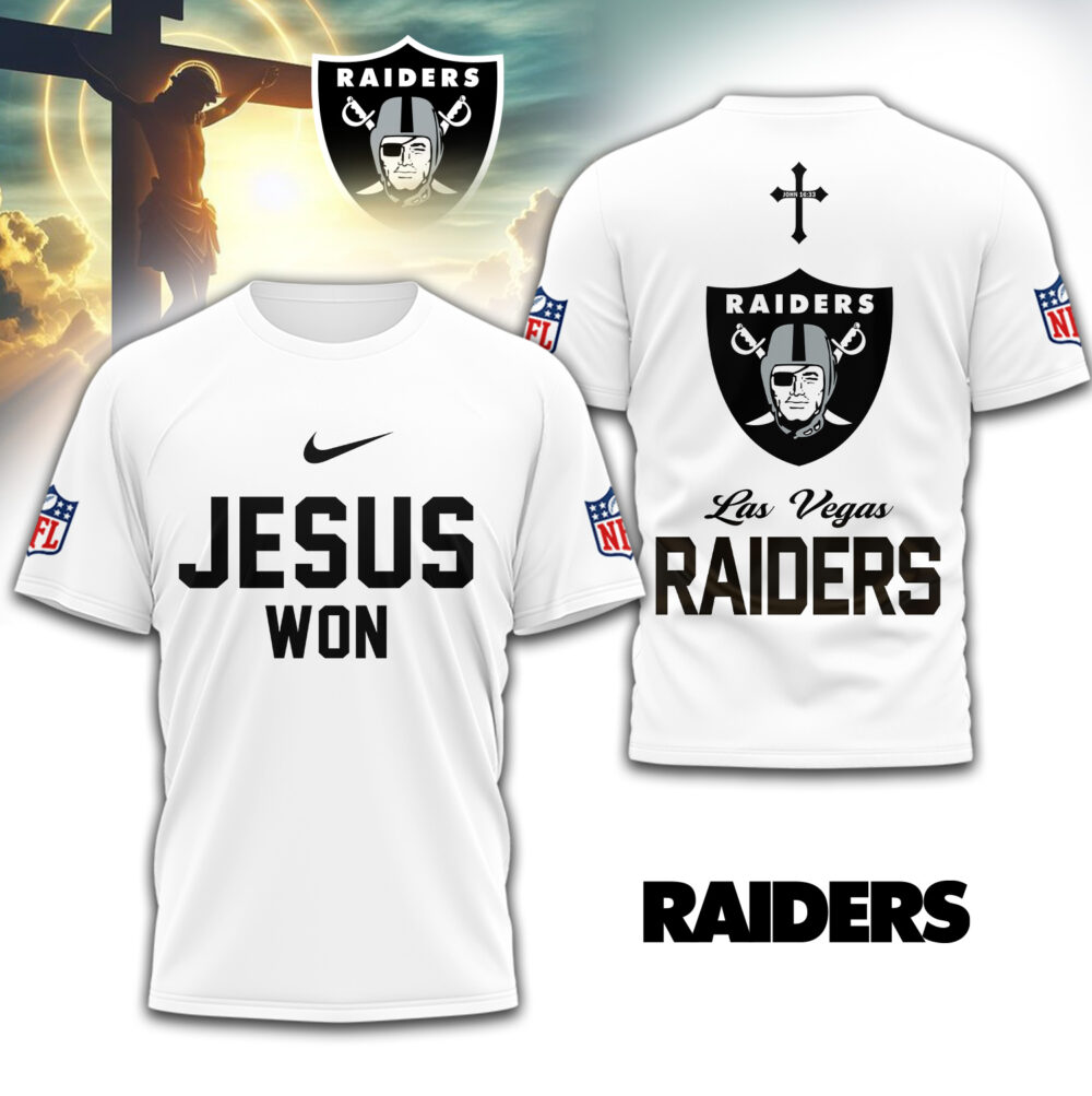 Las Vegas Raiders | Premium NFL Jesus Won 3D Shirt TD