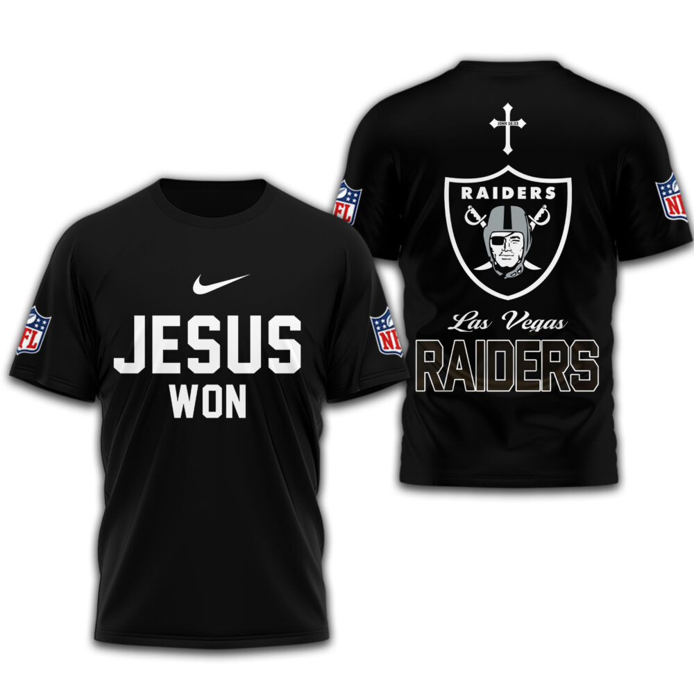Las Vegas Raiders | Premium NFL Jesus Won 3D Shirt TD