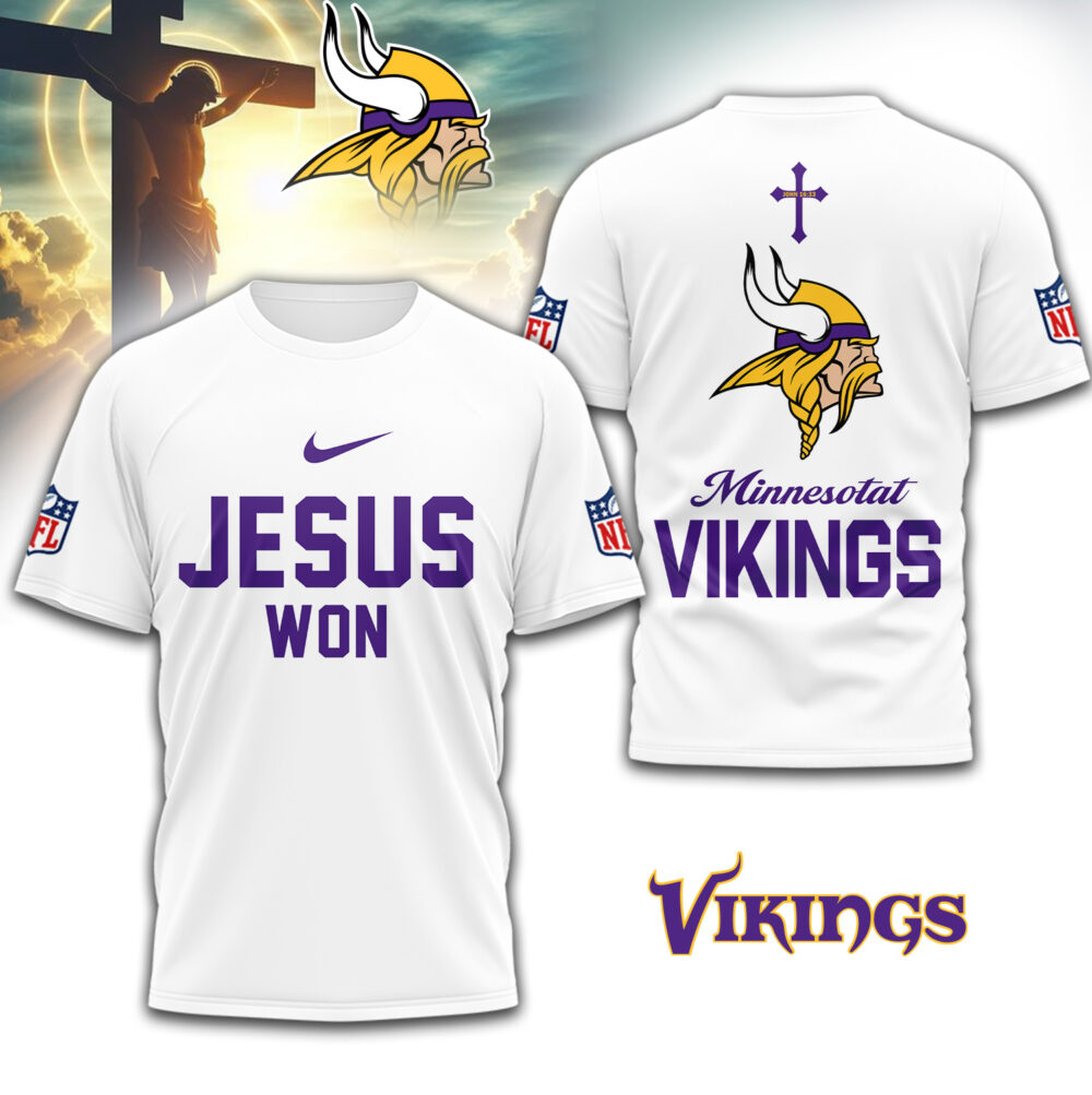 Minnesota Vikings | Premium NFL Jesus Won 3D Shirt TD