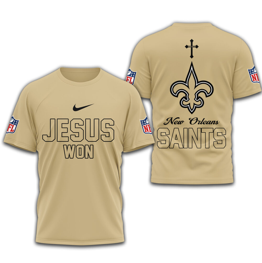 New Orleans Saints | Premium NFL Jesus Won 3D Shirt TD