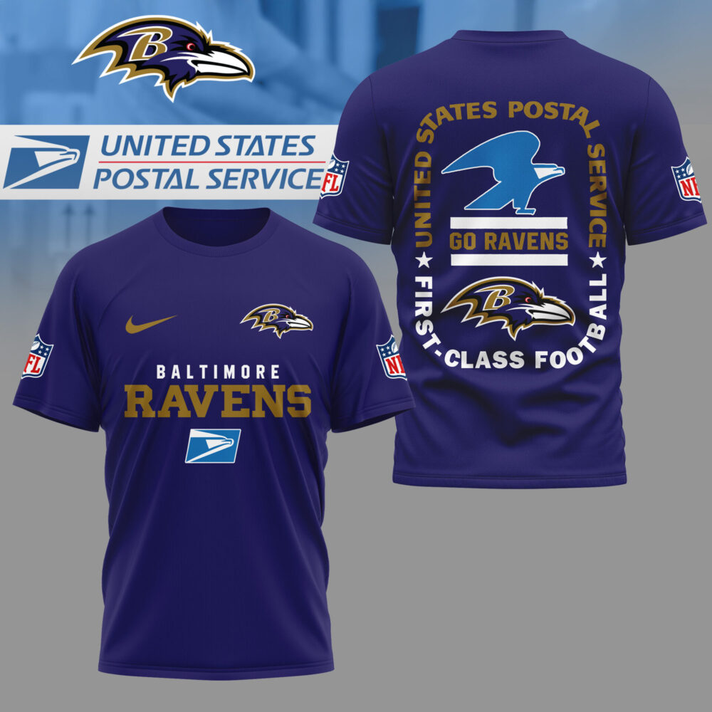 Baltimore Ravens | Premium NFL USPS First Class Football 3D Shirt NY