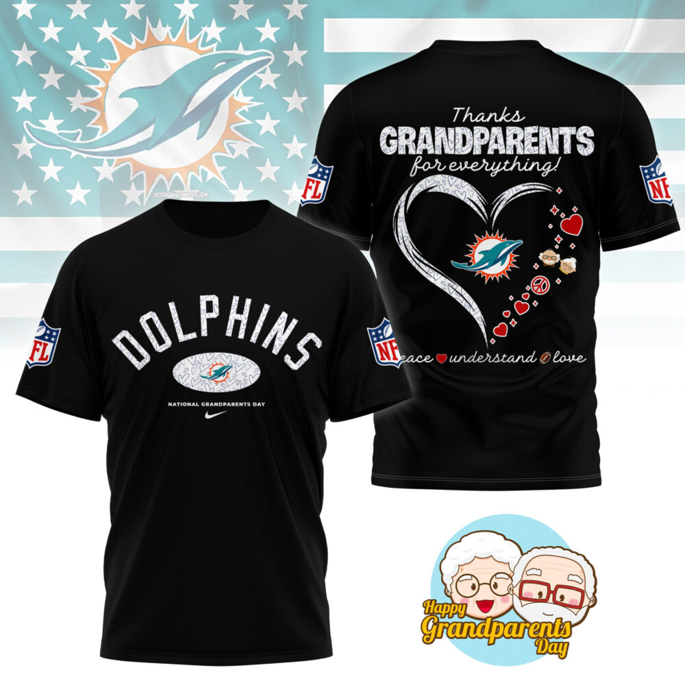 Miami Dolphins | Premium National Grandparents Day 3D Shirt NY - Black