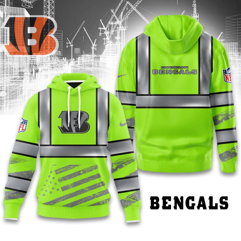 Cincinnati Bengals | Premium NFL Safety Hi-Vis Hoodie MM - 2XL, Green
