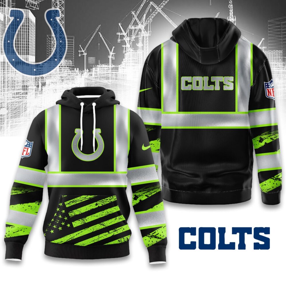 Indianapolis Colts | Premium NFL Safety Hi-Vis Hoodie MM - 3Xl, Black