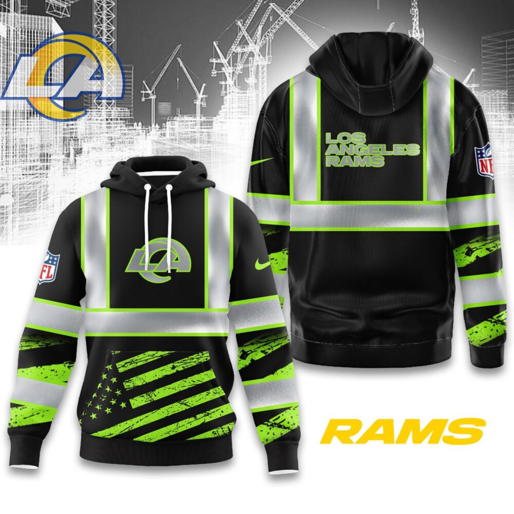 Los Angeles Rams | Premium NFL Safety Hi-Vis Hoodie MM - 3Xl, Black